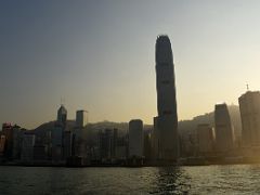 07C Nearing Central pier with Bank of China Tower and International Finance Centre IFC from Star Ferry late afternoon Hong Kong